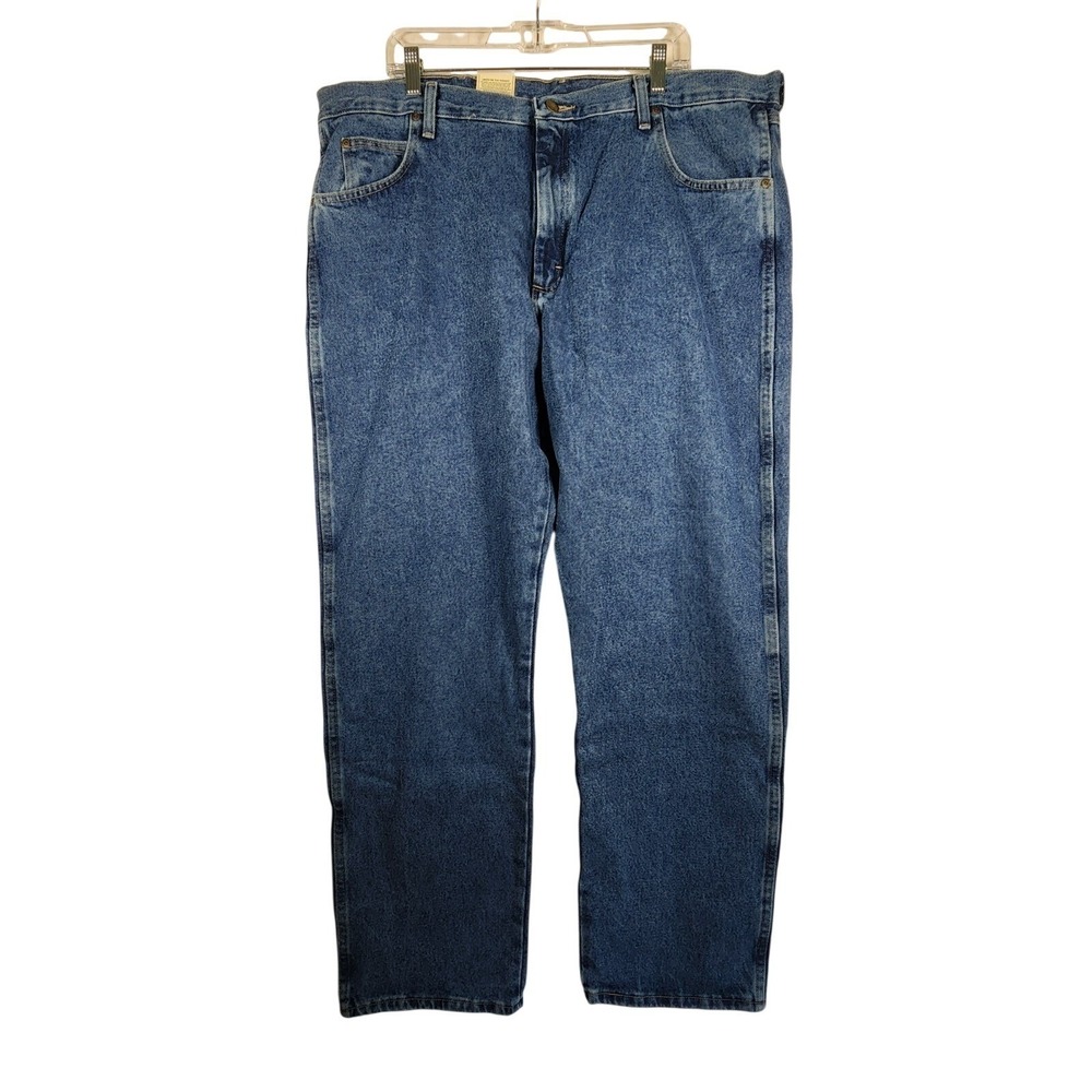 Wrangler Rugged Wear NWT 42x32 Relaxed Fit Jeans Blue Denim Workwear Cowboy Farm